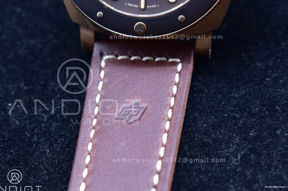 and on Strap 995 V Brown Brown Best P.9010 VSF Clone Bezel Bronzo PAM968 Calfskin Ceramic Dial Edition SunProtective 1:1 0429